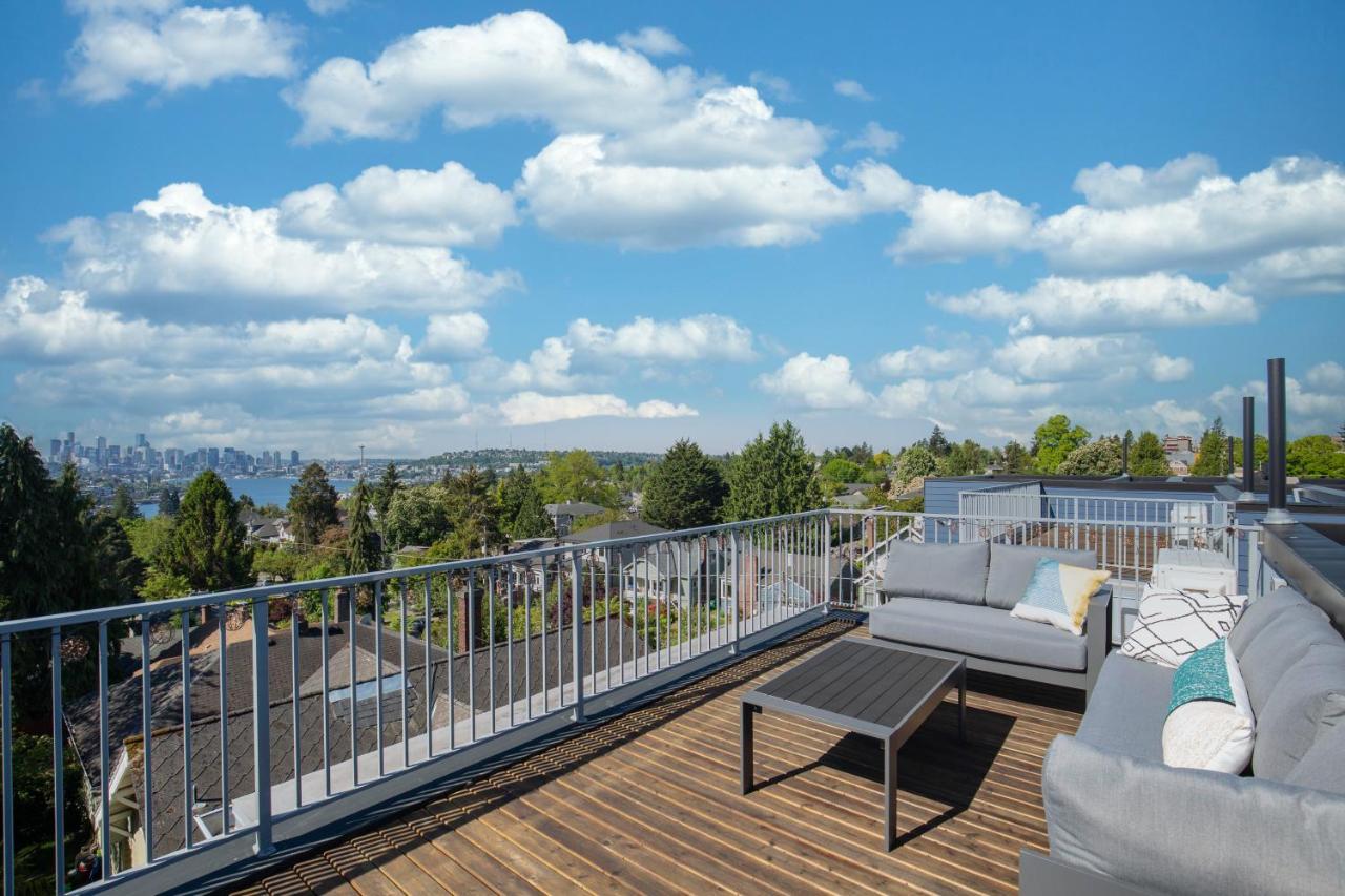 Rooftop Patio With Waterview, Private Garden & Grill 3Br 3Ba- Modern Cityscape سياتل المظهر الخارجي الصورة